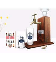 BK Gift Kişiye Özel Renkli Baskılı Denizci Tasarımlı İkili Rakı Bardağı Ahşap Rakı Standı ve Cep Kitabı Hediye Seti-1 (Model 1)