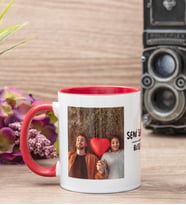 Seni Seviyorum İsimli Fotoğraflı Kupa Bardak