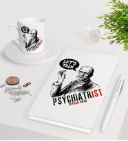 BK Gift Kişiye Özel Psikiyatrist Beyaz Defter Kalem Türk Kahvesi Fincanı Seti-5 (Model 1)