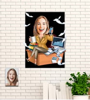 Kişiye Özel Muhasebeci Temalı Karikatür Ahşap Tablo