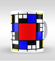 BK Gift Kişiye Özel Mondrian Beyaz Kupa Bardak-4