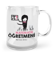 BK Gift Kişiye Özel Matematik Öğretmeni Cam Kupa Bardak  1