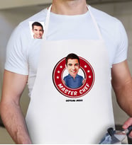 BK Gift Kişiye Özel Bay Chef Karikatür Beyaz Mutfak Önlüğü  4