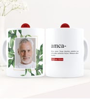 BK Gift Kişiye Özel Fotoğraflı Amca Anlamı Beyaz Kupa Bardak - 1 (Siyah)