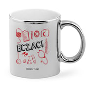 BK Gift Kişiye Özel Mesleki Eczacı Krom Kupa Bardak  2