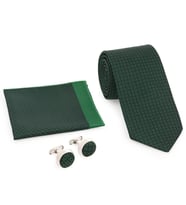 Yeşil Kravat Kol Düğmesi Hediyelik Set-Brianze KMK-19