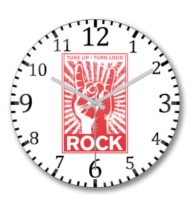 Rock Duvar Saati Bombeli  Gercek  Cam