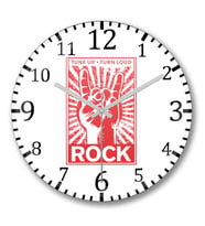 Rock Duvar Saati Bombeli  Gercek  Cam