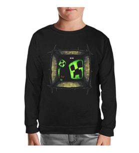Minecraft 5 Siyah Çocuk Sweatshirt