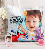 BK Gift Kişiye Özel Bebek Doğum Günü Karikatürlü  Yastık  2