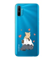 Kedi Kardeşler Tasarımlı Süper Şeffaf Silikon Telefon Kılıfı Oppo Realmi C3