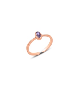 Söğütlü Silver Gümüş rose ametist ayarlamalı yüzük