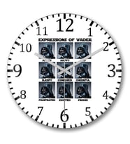 Vader Expressions Duvar Saati Bombeli Gercek Cam