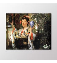 Arty Tablo Young Lady Holding Japanese Objects Tablo (Karışık)