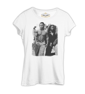Mike Tyson and Naomi Beyaz Kadın Tshirt