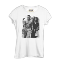 Mike Tyson and Naomi Beyaz Kadın Tshirt