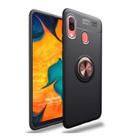 Microsonic Samsung Galaxy A10s Kılıf Kickstand Ring Holder Siyah Rose
