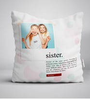 BK Gift Kişiye Özel Fotoğraflı Sister Yastık (Beyaz)