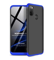 Microsonic Samsung Galaxy M21 Kılıf Double Dip 360 Protective Siyah Mavi