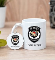 Özel Harekat Polisi Beyaz Kupa Bardak Ve Anahtarlık Set