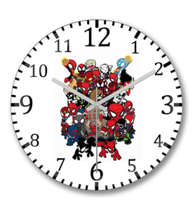 Spider Man Face Duvar Saati Bombeli Gercek Cam