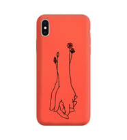 Iphone X Çizgi Tasarımlı Turuncu Lansman Telefon Kılıfı