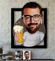 BK Gift Kişiye Özel Bay Karikatürlü 3D Ahşap Tablo-5