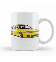 Stanced out Golf MK4 Yellow Kupa Bardak Porselen