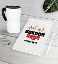 BK Gift Kişiye Özel Doktor Baba Beyaz Defter Kalem Termos Mug Seti-2 (Model 1)