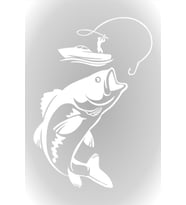 Beyaz Balıkçı Sticker Fisherman Oto Araba Sticker