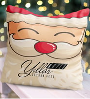 BK Gift Kişiye Özel Yılbaşı Noel Baba Temalı  Yastık - 6