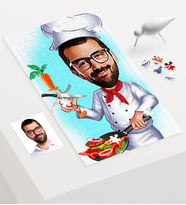 BK Gift Kişiye Özel Bay Chef Karikatür 240 Parça A3 Puzzle  1