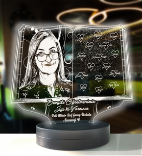 Öğretmen ve Öğrencilere Özel Kitap Led Gece Lambası (Beyaz)