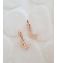 Kelebek Sallantılı Halka Gümüş Küpe