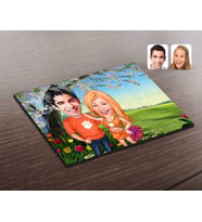 BK Gift Kişiye Özel Sevgililer Karikatürlü Ahşap Puzzle-54