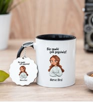 Siz Sanki Çok Şeysiniz Siyah Kupa Bardak ve Anahtarlık Set