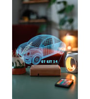 Kişiye Özel 3D Volkswagen Beetle Masaüstü Led Lamba