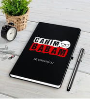 BK Gift Kişiye Özel Canım Babam Siyah Defter Kalem Seti-6