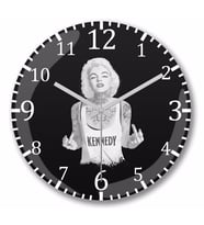 Marilyn Monroe Duvar    Saati Bombeli Gercek Cam
