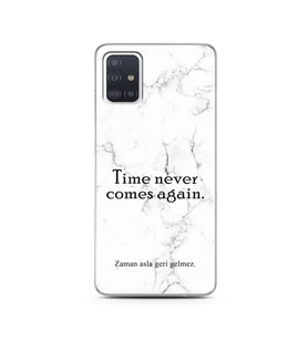 Samsung A51 Beyaz Mermer Söz Tasarımlı Telefon Kılıfı