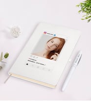BK Gift Kişiye Özel İnstagram Fotoğraflı Beyaz Defter Kalem Seti