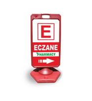 Eczane Pharmacy  Reklam ve Yönlendirme Uyari Dubasi A Tabela Kırmızı