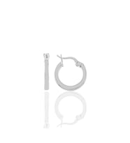 Söğütlü Silver Gümüş rodyumlu 14 mm şarnel  halka küpe
