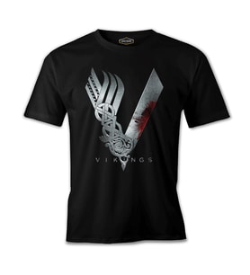 Vikings Siyah Erkek Tshirt
