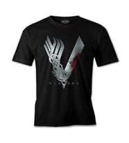Vikings Siyah Erkek Tshirt