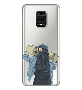 Kaykay Kız Tasarım Süper Şeffaf Silikon Telefon Kılıfı Xiomai Redmi Note 9 Pro -