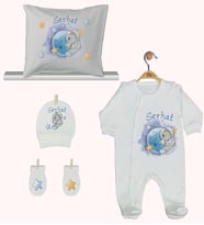 Pia Baby Gl 1939-04 İsme Özel Yastık Tulum Set