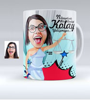 BK Gift Kişiye Özel Bayan Avukat Karikatürlü Beyaz Kupa Bardak  1