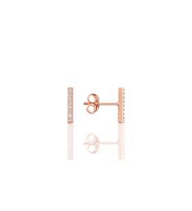 Söğütlü Silver Gümüş Rose çizgi küpe