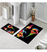 Banyo Halısı Ikili Klozet Takımı Kaymaz Tabanlı (60 xm x 100 cm + 40 cm x 60 cm) 